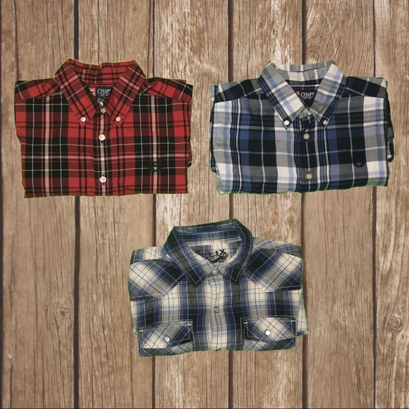 Chaps Other - Boy's Button-Up Shirt Bundle (3) - Plaid Style